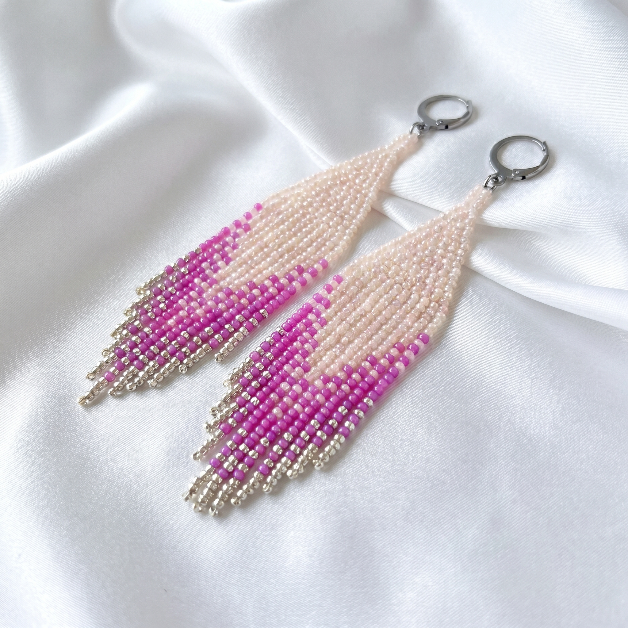 Ombré náušnice jemně blyštivé Pink Harmony